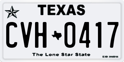TX license plate CVH0417