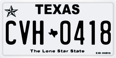 TX license plate CVH0418
