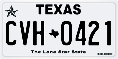 TX license plate CVH0421