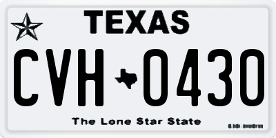 TX license plate CVH0430
