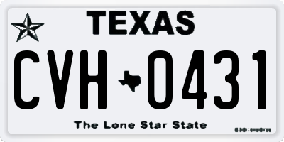 TX license plate CVH0431