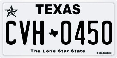 TX license plate CVH0450