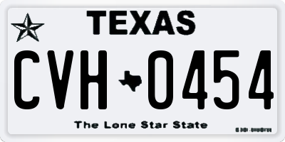 TX license plate CVH0454