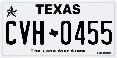 TX license plate CVH0455