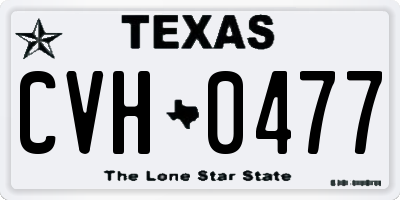 TX license plate CVH0477