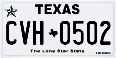 TX license plate CVH0502
