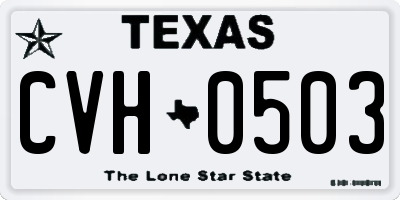 TX license plate CVH0503