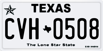 TX license plate CVH0508