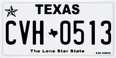 TX license plate CVH0513