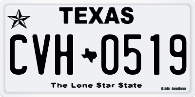 TX license plate CVH0519
