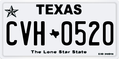 TX license plate CVH0520