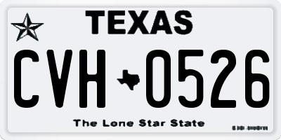 TX license plate CVH0526