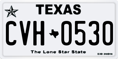 TX license plate CVH0530