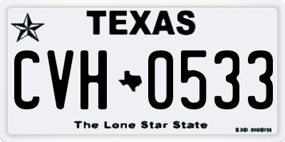 TX license plate CVH0533