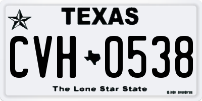 TX license plate CVH0538