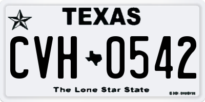 TX license plate CVH0542