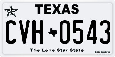 TX license plate CVH0543