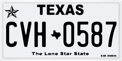 TX license plate CVH0587