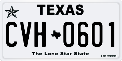 TX license plate CVH0601