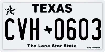TX license plate CVH0603