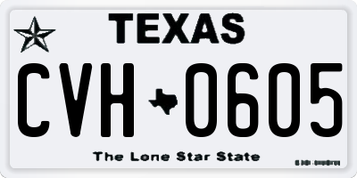 TX license plate CVH0605