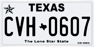TX license plate CVH0607