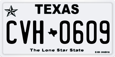 TX license plate CVH0609