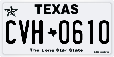 TX license plate CVH0610