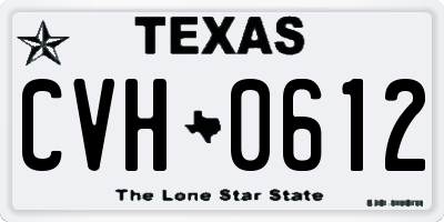 TX license plate CVH0612