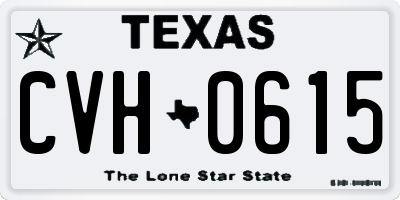TX license plate CVH0615