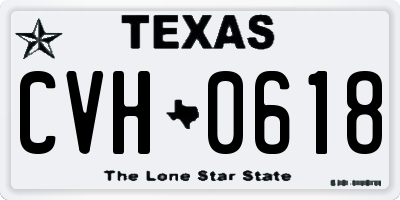 TX license plate CVH0618