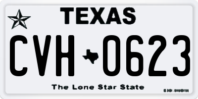 TX license plate CVH0623