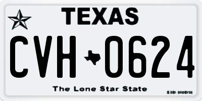 TX license plate CVH0624