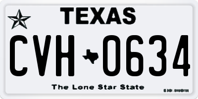 TX license plate CVH0634