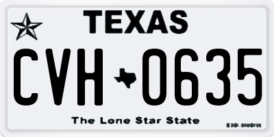 TX license plate CVH0635