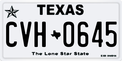 TX license plate CVH0645
