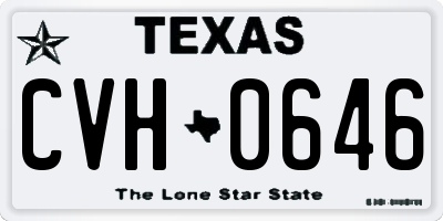 TX license plate CVH0646