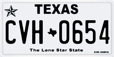 TX license plate CVH0654
