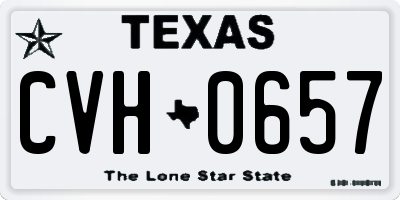 TX license plate CVH0657
