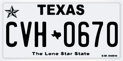 TX license plate CVH0670