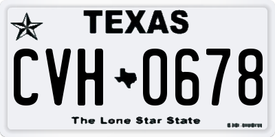 TX license plate CVH0678
