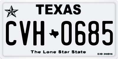 TX license plate CVH0685