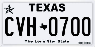 TX license plate CVH0700