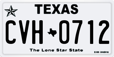 TX license plate CVH0712