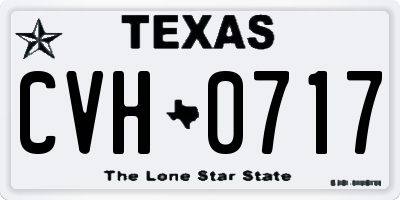 TX license plate CVH0717