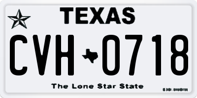 TX license plate CVH0718