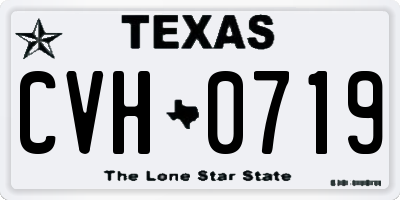 TX license plate CVH0719