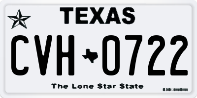 TX license plate CVH0722