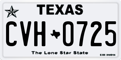 TX license plate CVH0725