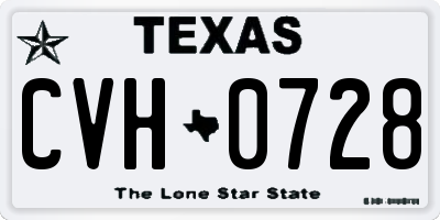 TX license plate CVH0728